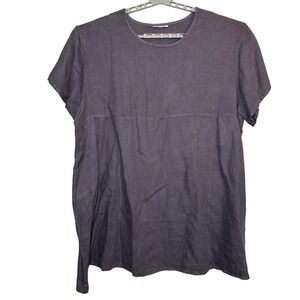 Bryn Walker Tunic Dress Size 3X Purple Lagenlook 100% Linen Natural Relaxed